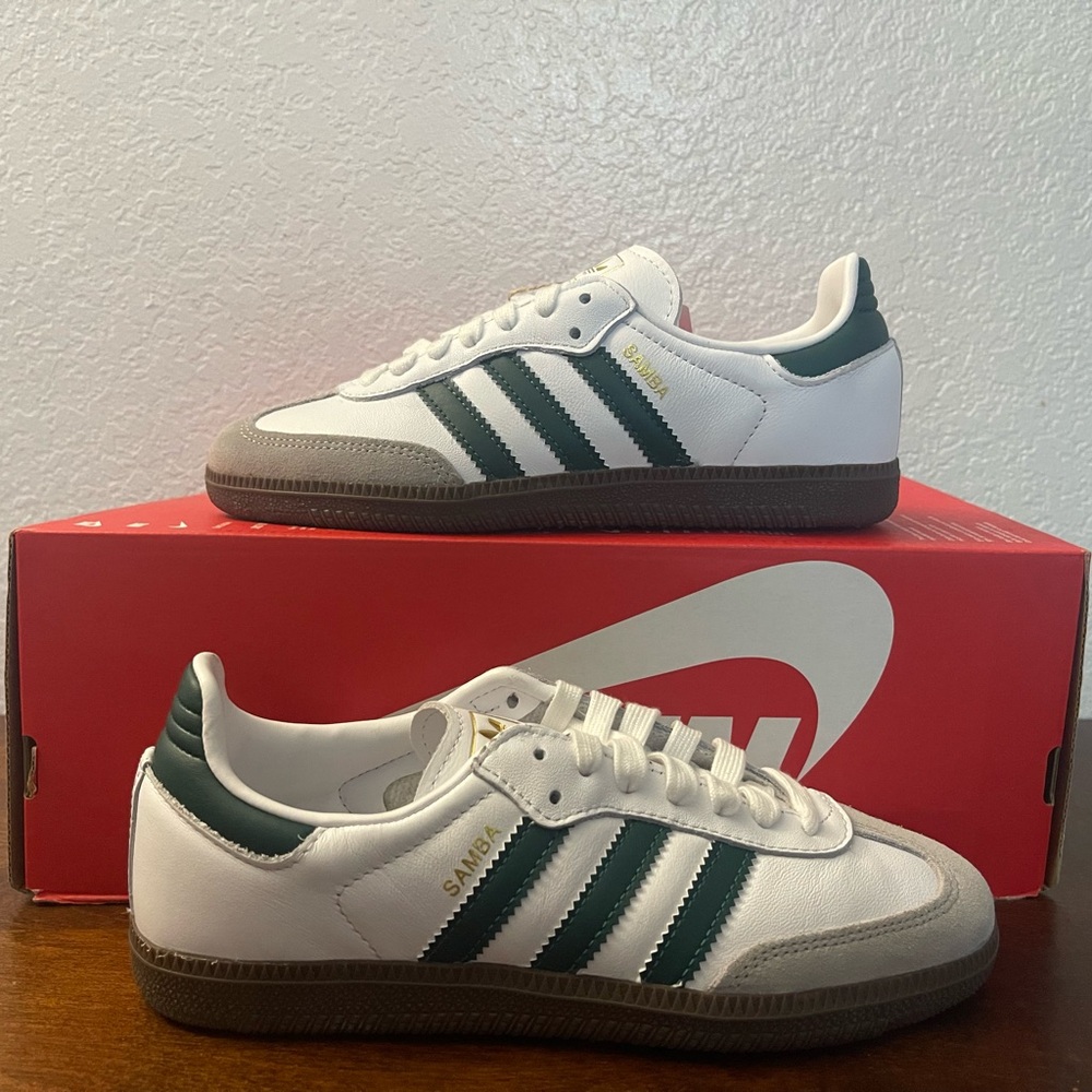 Adidas Samba OG 'Cloud White Collegiate Green' JH8797 Men's Size 4